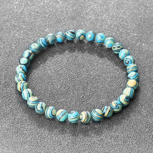 Naomi - Blauw malachiet natuursteen armband