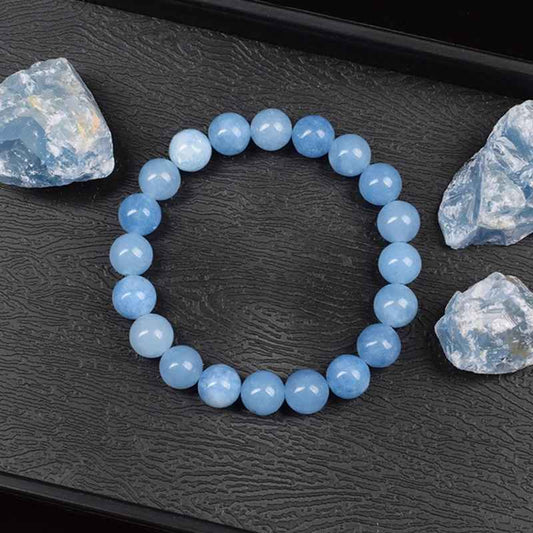 Valentina - Armband met Natuurlijke Aquamarijnkwarts-Kralen